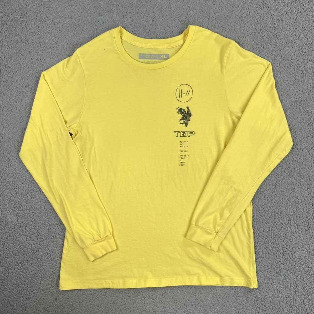 Twenty One Pilots Bandito Tour 2018 Men XL Yellow Band Merch Long Sleeve